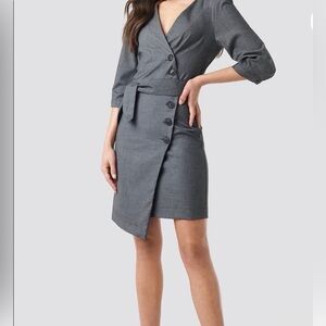 Mango Charcoal Asymmetrical Dress